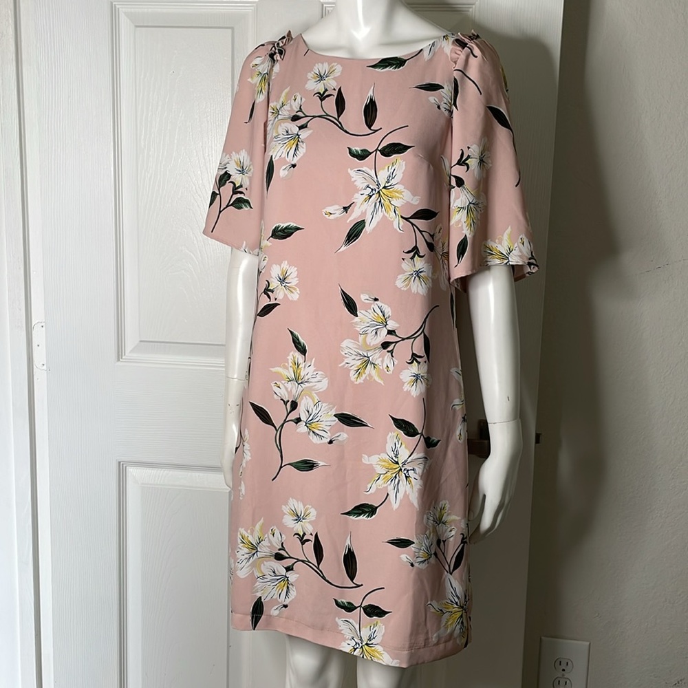 Ann Taylor Factory Short Sleeve Floral Midi Dress